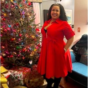 Red mid dress casual